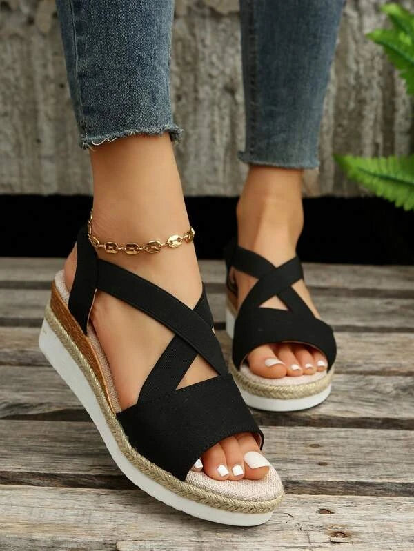 Women Minimalist Ankle Strap Wedge Sandals, Vacation Summer Sandals