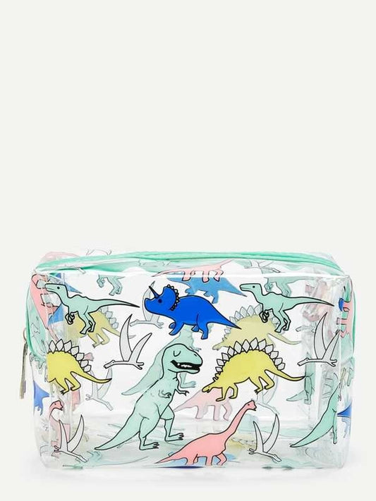 Dinosaur Print Makeup Bag