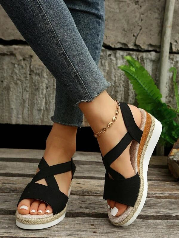 Women Minimalist Ankle Strap Wedge Sandals, Vacation Summer Sandals