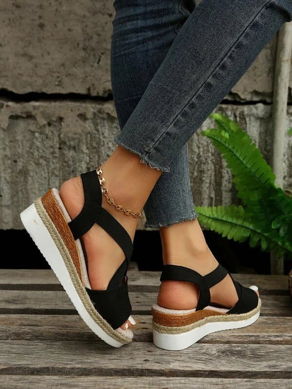 Women Minimalist Ankle Strap Wedge Sandals, Vacation Summer Sandals