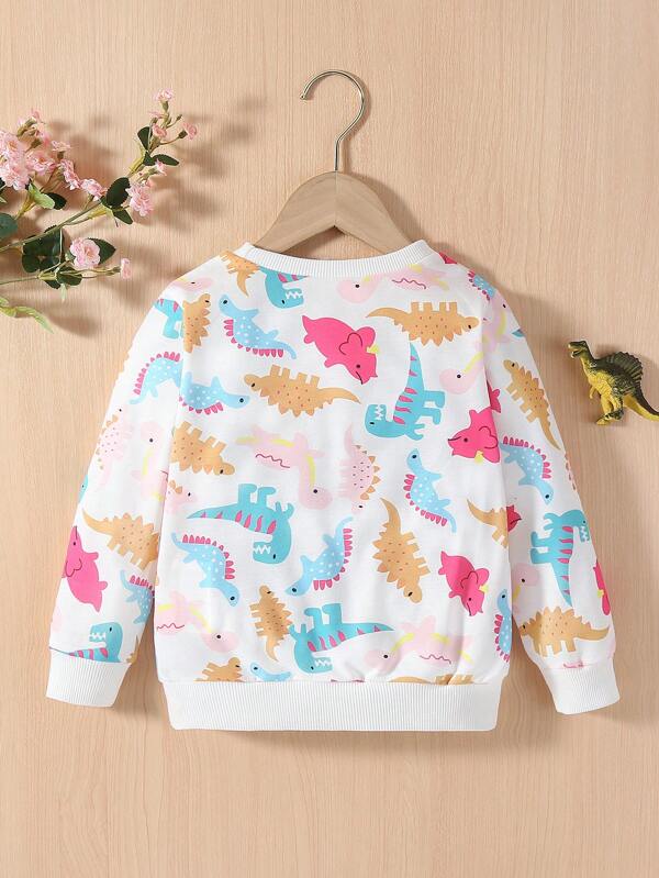 Young Girl Dinosaur Print Sweatshirt