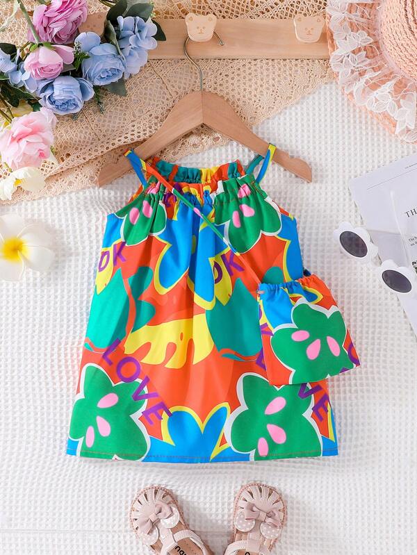 Baby Floral Print Cami Dress & Bag