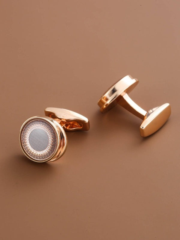 2pcs Men Round Design Cufflink