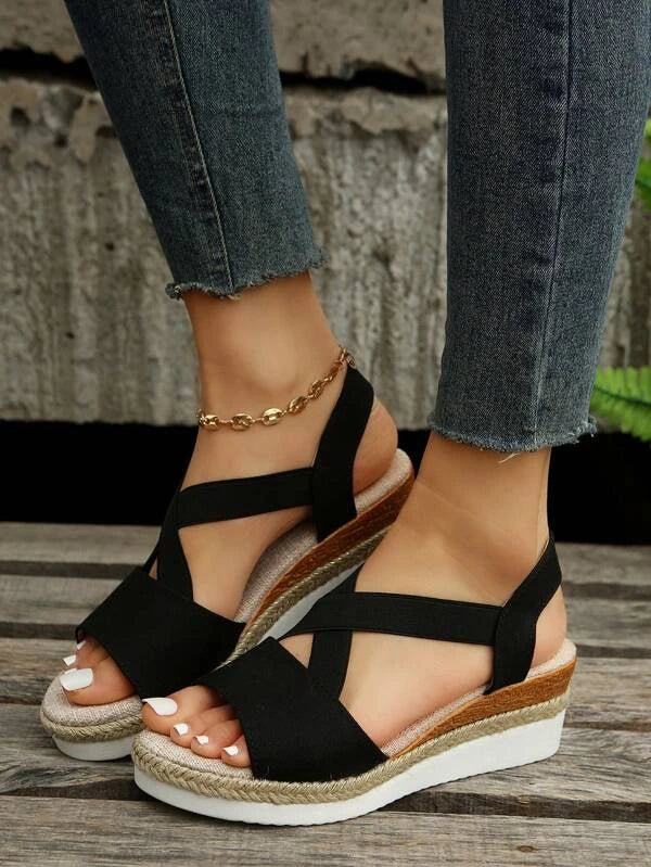 Women Minimalist Ankle Strap Wedge Sandals, Vacation Summer Sandals