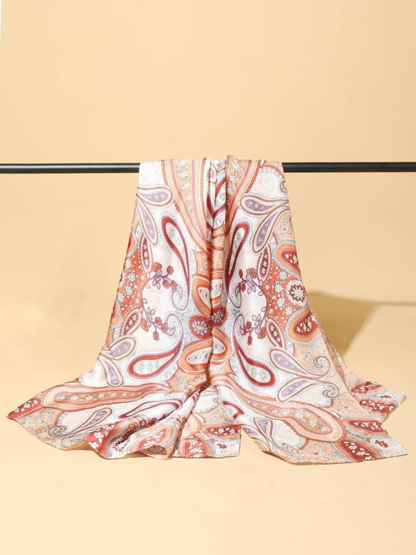 Paisley Print Chiffon Scarf