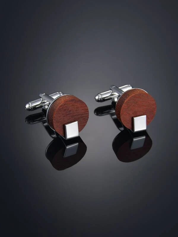 Fashionable and Popular Men Round Cufflinks Copper for Jewelry Gift and for a Stylish Look