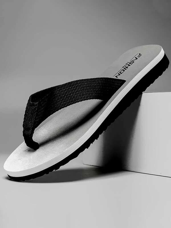 Men Letter Graphic Flip Flops