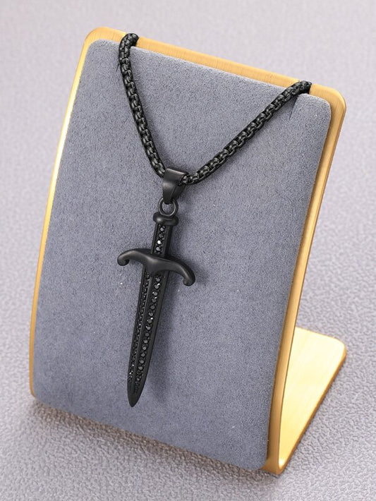 1pc Men Sword Pendant Necklace, Stainless Steel Jewelry