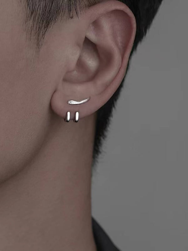 Fashionable and Popular Men Minimalist Earring Jackets Punk Hip Pop Style Alloy Material for Jewelry Gift and for a Stylish Look