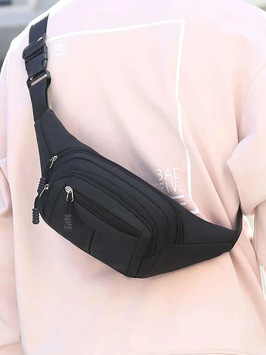 Men Waist Bag Pack, Men's Wallet Purse Casual Large Phone Belt Bag Pouch Women Canvas Travel Motorcycle Bag Fanny Banana Bag