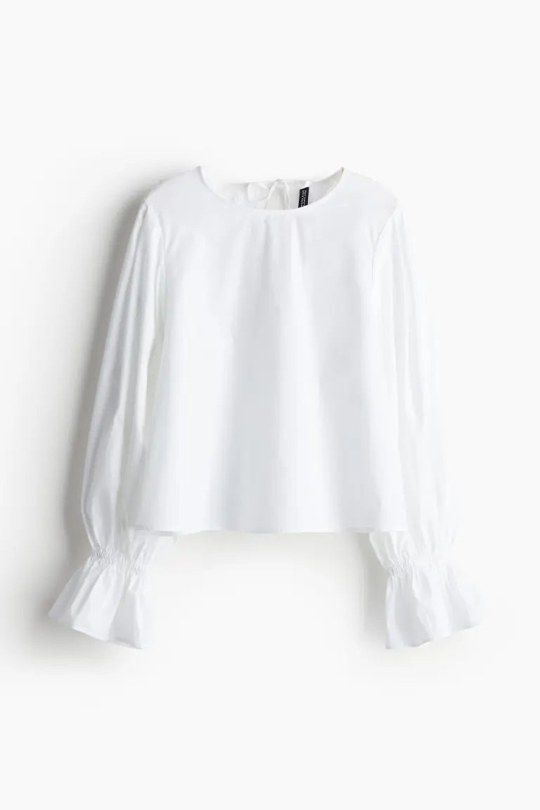 Cotton Blouse with Lace Detail