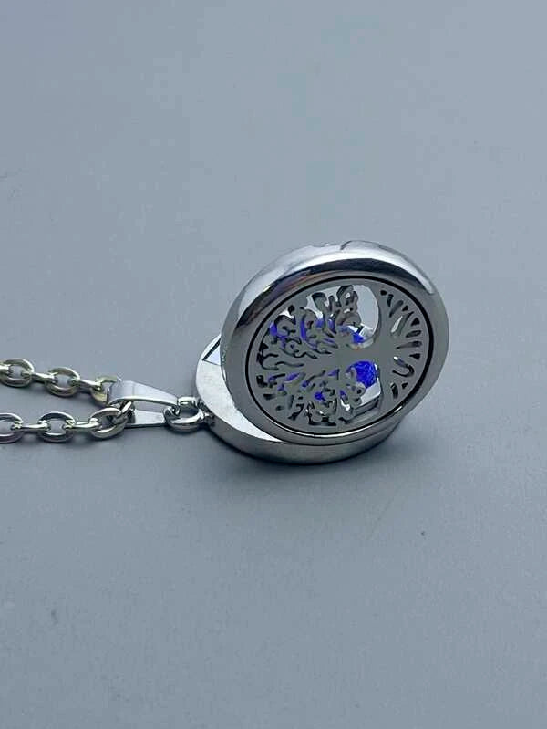 Fashionable and Popular Men Tree Detail Round Charm Necklace & 10pcs Replacements Alloy for Jewelry Gift and for a Stylish Look