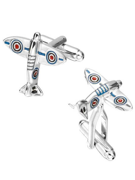 1pair Fashionable Plane Design Cufflinks For Men For Daily Decoration