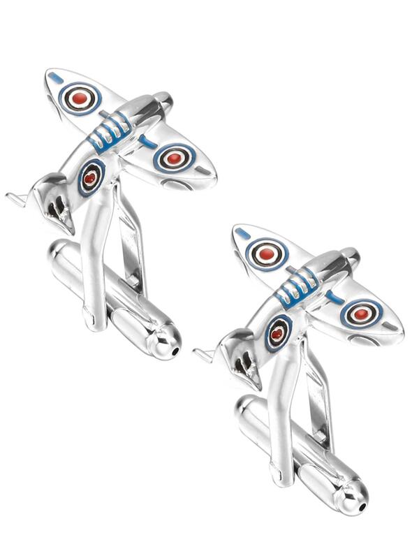 1pair Fashionable Plane Design Cufflinks For Men For Daily Decoration