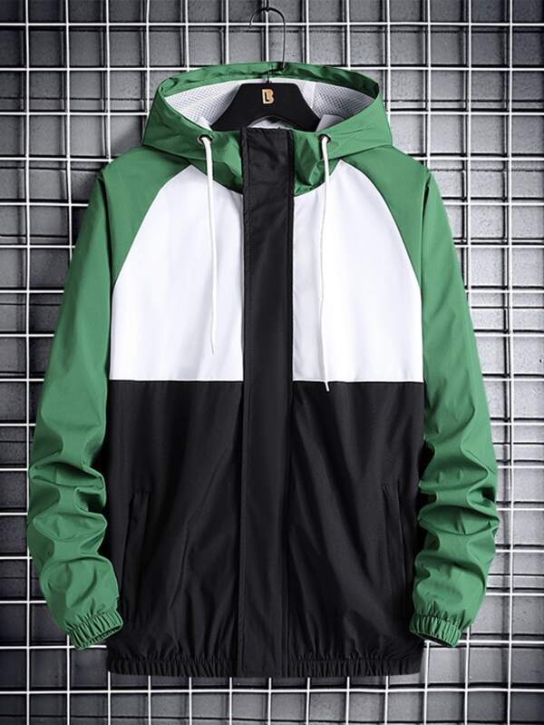 Men's Sports Windbreaker Windproof Jacket With Hood, Spring/autumn