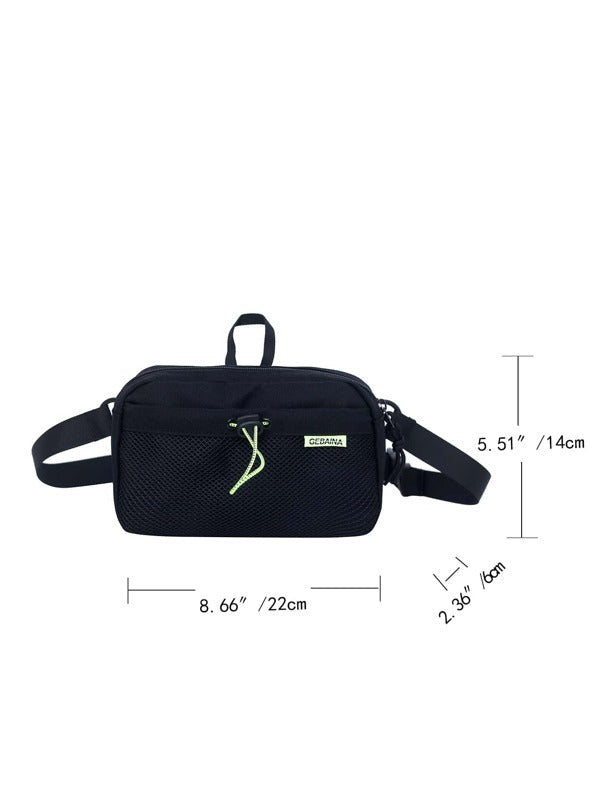 Men's Small Casual Letter Printed Chest Bag, Fashionable Single Shoulder Sling Bag With Theft-proof Strap, Leisure Crossbody Bag Ultra-thin Backpack For Outdoor Walking Hiking Cycling