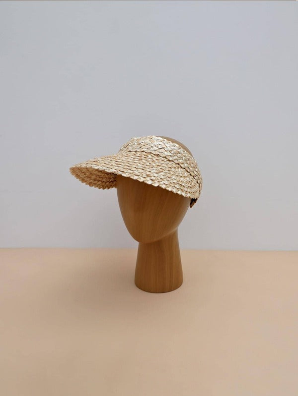 1pc Women Breathable Sun Protection Boho Visor Straw Hat For Summer