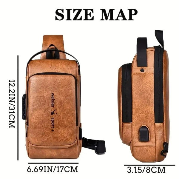 Single shoulder crossbody bag men's waterproof anti-theft large capacity chest bag USB charging shoulder bag small backpacks