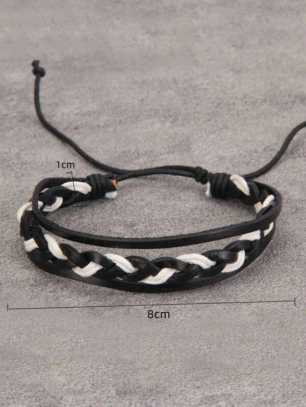 Men Two Tone Braided Bracelet For Daily Decoration For A Stylish Look