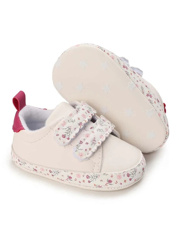 Baby Floral Pattern Hook-and-loop Fastener Sneakers