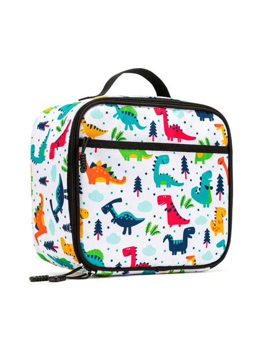 Cartoon Dinosaur Graphic Lunch Bag With Top Handle Lunch Tote Bag Insulated Lunch Box Bag For School Work For Picnic Travel Outdoors For Women Girl