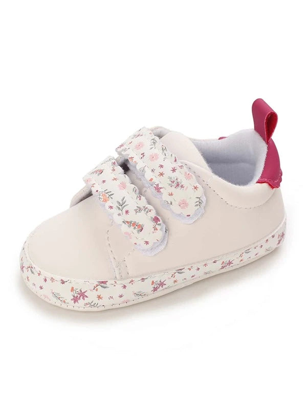 Baby Floral Pattern Hook-and-loop Fastener Sneakers