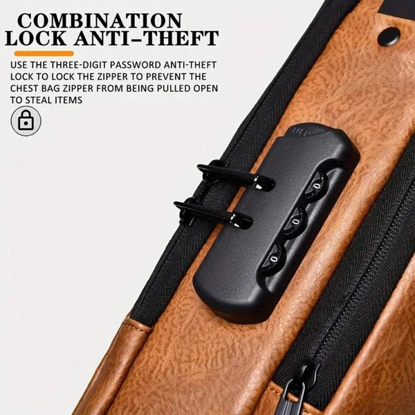 Single shoulder crossbody bag men's waterproof anti-theft large capacity chest bag USB charging shoulder bag small backpacks