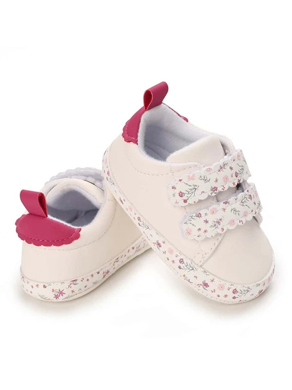 Baby Floral Pattern Hook-and-loop Fastener Sneakers