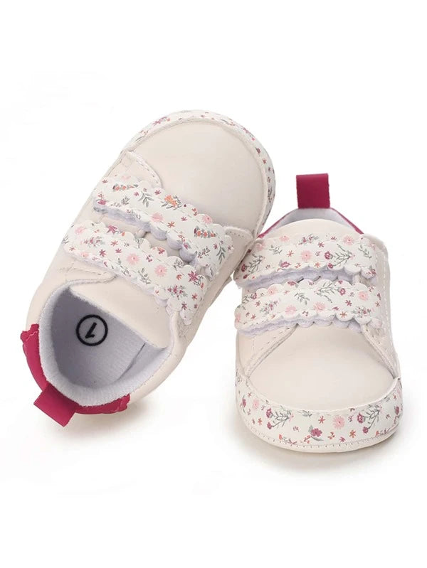 Baby Floral Pattern Hook-and-loop Fastener Sneakers