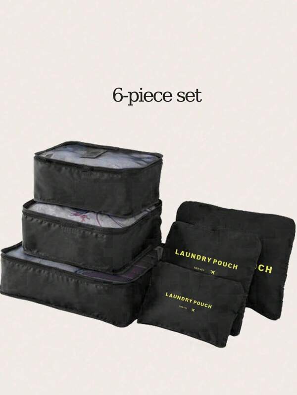6pcs Travel Storage Bag Set Casual Nylon Shoes Clothing Bag Towel Underwear Storage Bag