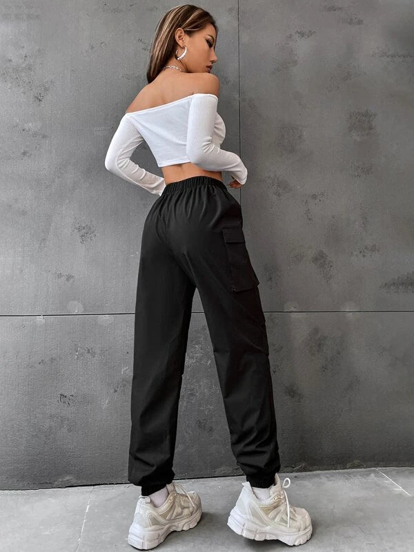 SHEIN Coolane Flap Pocket Side Cargo Pants