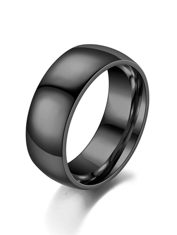 1pc Simple Glossy Minimalist Ring Arc Men's Ring Fashion Luxury Couple Gift Ring Stainless Steel for Jewelry Gift