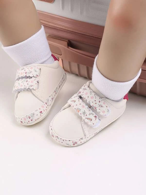 Baby Floral Pattern Hook-and-loop Fastener Sneakers