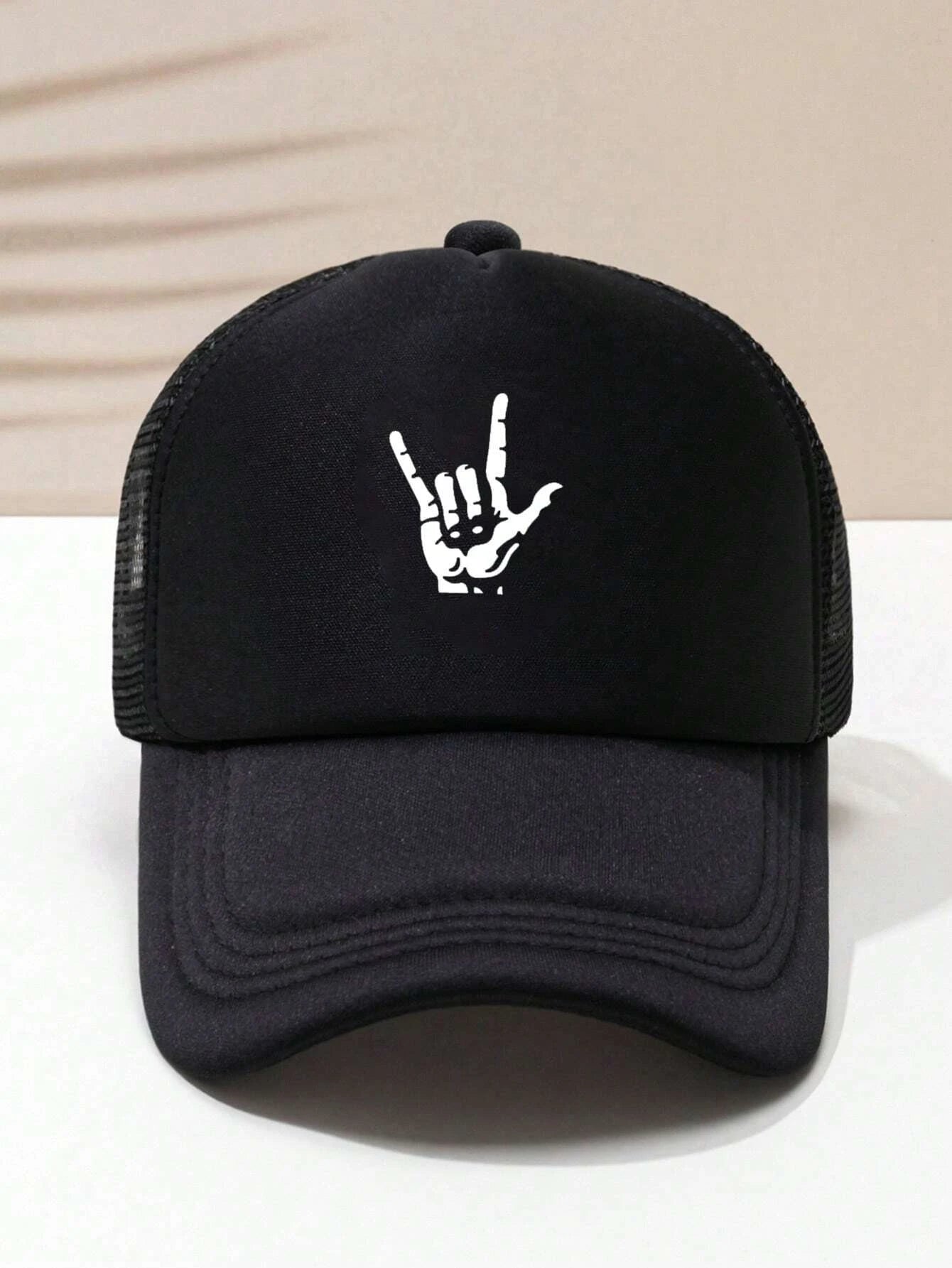1pc Unisex Hand Pattern Adjustable Casual Baseball Cap For Daily Life