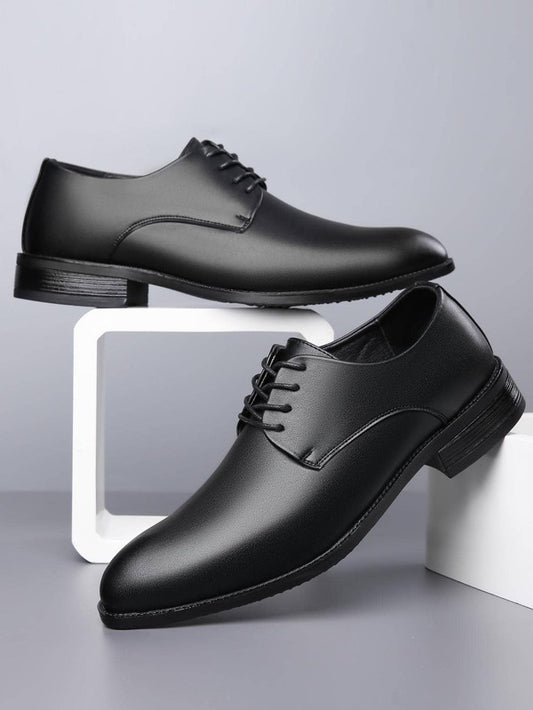 Men Lace-up Front Oxfords, Fashion Dress Shoes Black