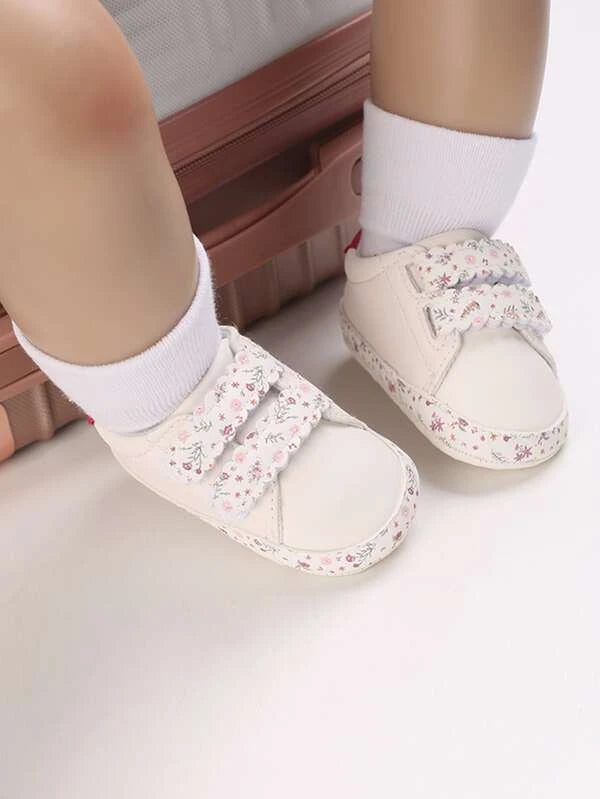 Baby Floral Pattern Hook-and-loop Fastener Sneakers