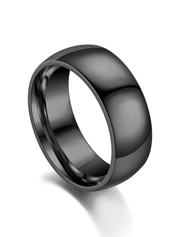 1pc Simple Glossy Minimalist Ring Arc Men's Ring Fashion Luxury Couple Gift Ring Stainless Steel for Jewelry Gift