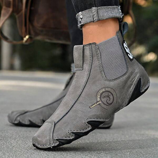 Men's British Style Chelsea Boots High-top Motorcycle Boots With Easy Zipper Outdoor Sport Snow Boots Street Style Fashion All-match Trendy Shoes, Autumn/winter