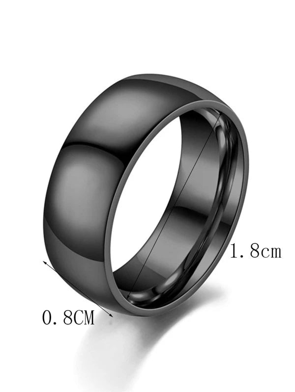 1pc Simple Glossy Minimalist Ring Arc Men's Ring Fashion Luxury Couple Gift Ring Stainless Steel for Jewelry Gift