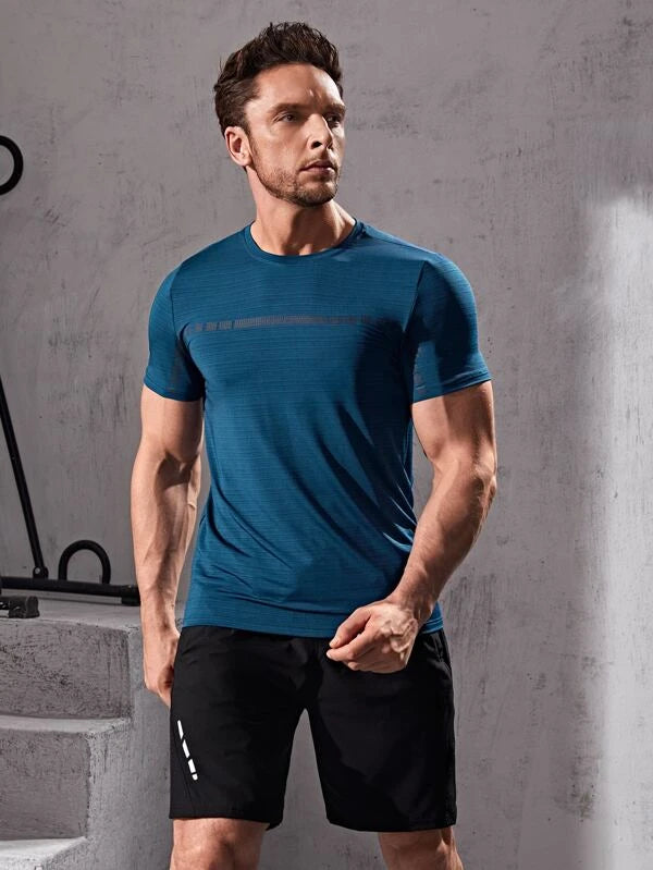 Men Geo Print Sports Tee