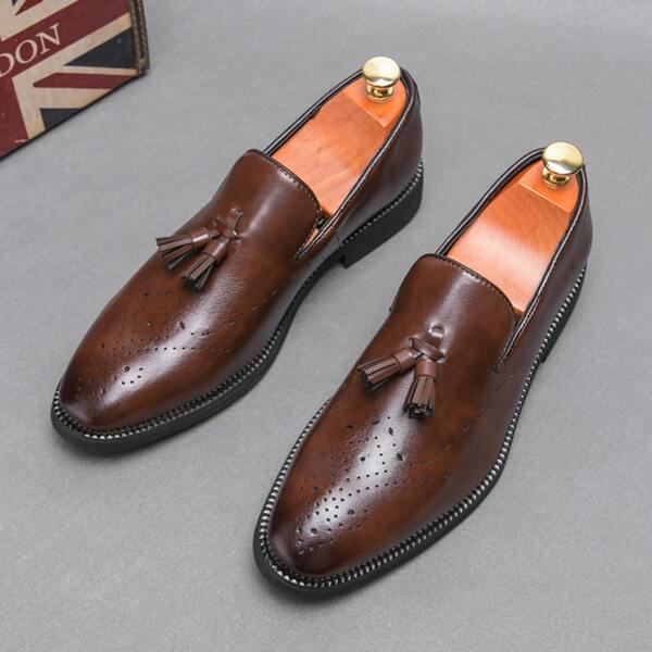 Men Tassel Decor Dress Loafers, Business Fashion Dress Shoes