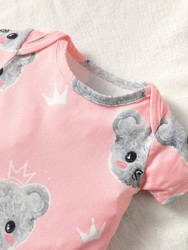 Baby Koala Print Jumpsuit & Headband