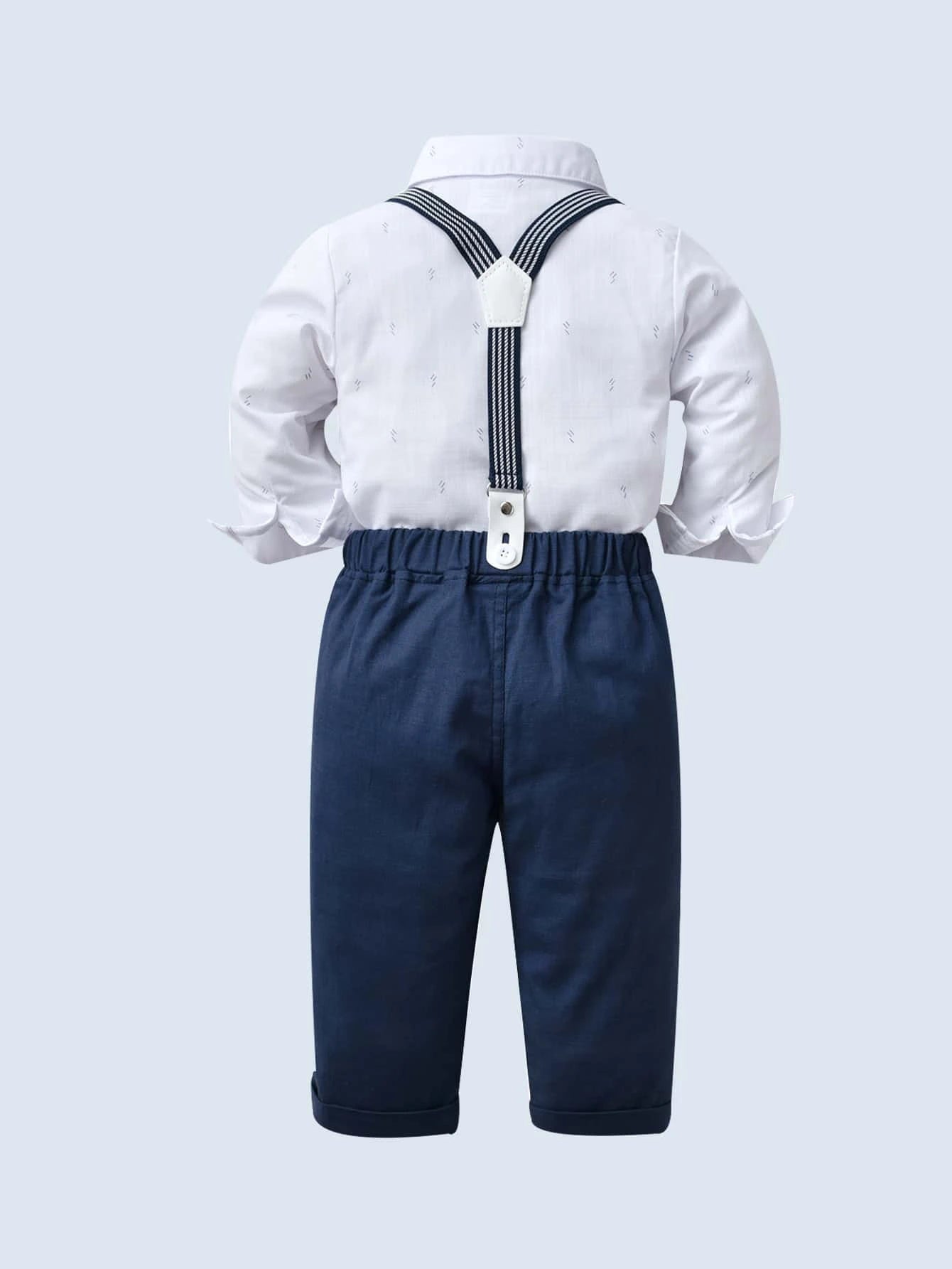 Baby Bow Front Shirt & Suspender Pants