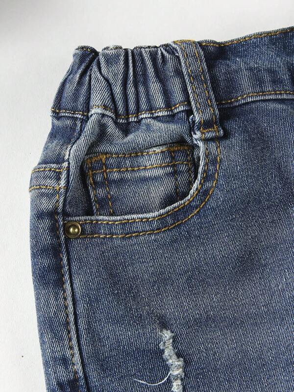 Toddler Boys Ripped Rolled Hem Denim Shorts