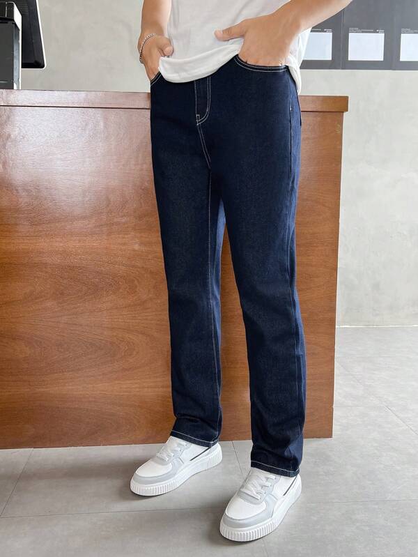 Manfinity Hypemode Men Slant Pocket Straight Leg Jeans