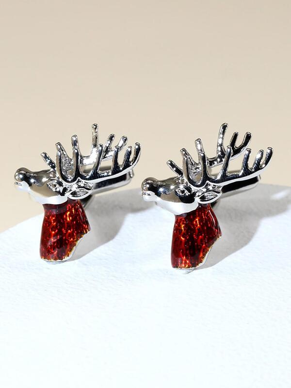 1pair High-end Men's Cufflinks Long Neck Giraffe Design Clothing Decorations