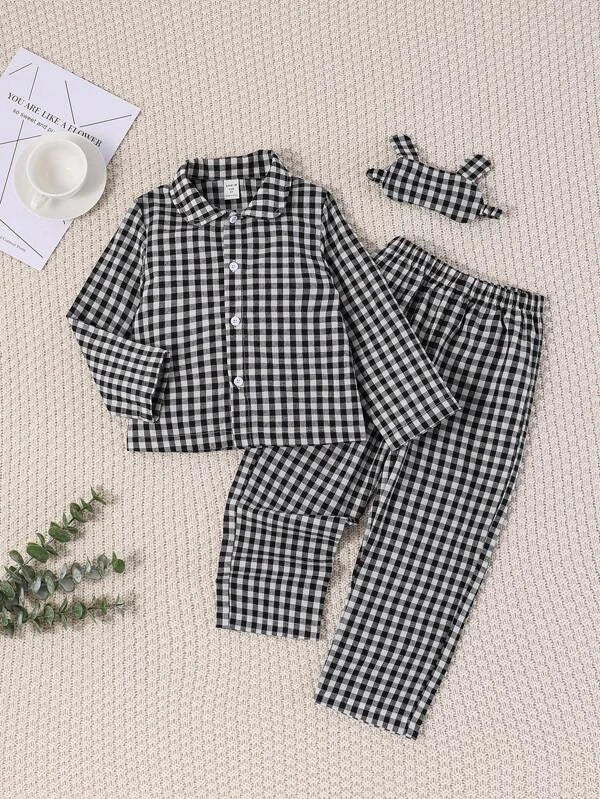 Toddler Girls Gingham Print PJ Set