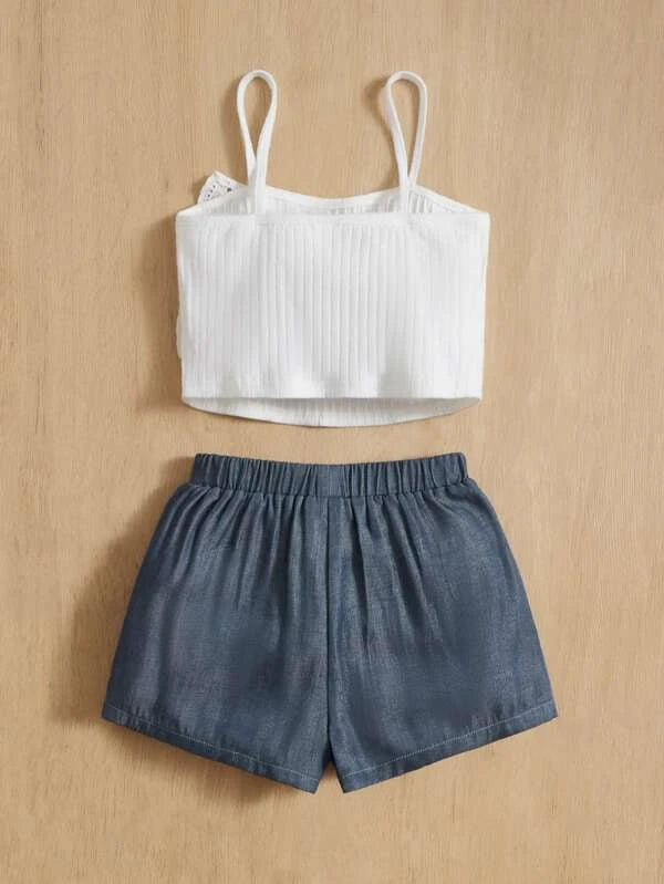 Toddler Girls Bow Front Cami Top & Shorts