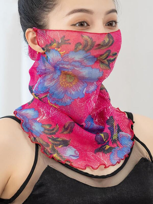 1pc Women Floral Pattern Sun Protection Fashion Infinity Scarf, For Summer