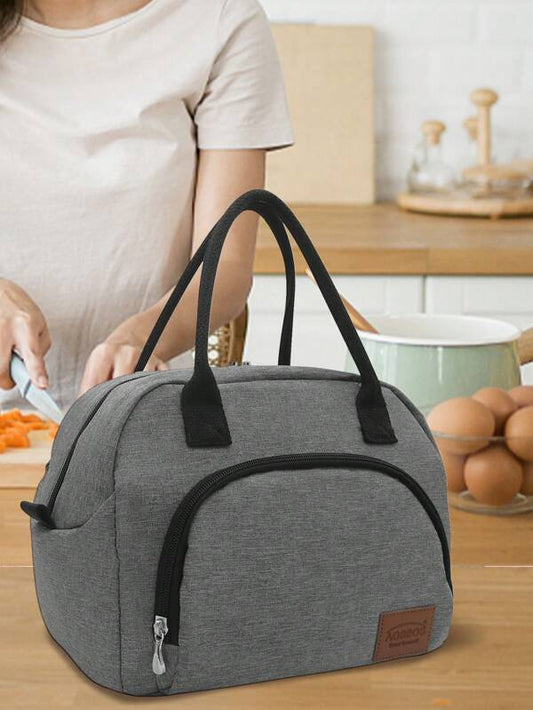 Waterproof Lunch Bag Fashion Canvas Portable Cooler Thermal Insulated Food Bag Picnic Lunch Box Bag Lunch Tote Bag Insulated Lunch Box Bag For School Work For Picnic Travel Outdoors For Women Men